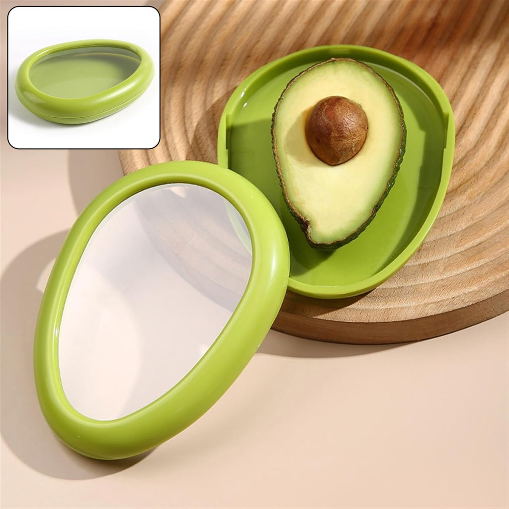 Green oval vegetable container front view