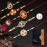 Set of 8 Designer Rakhis for Brother – Traditional & Modern Combo