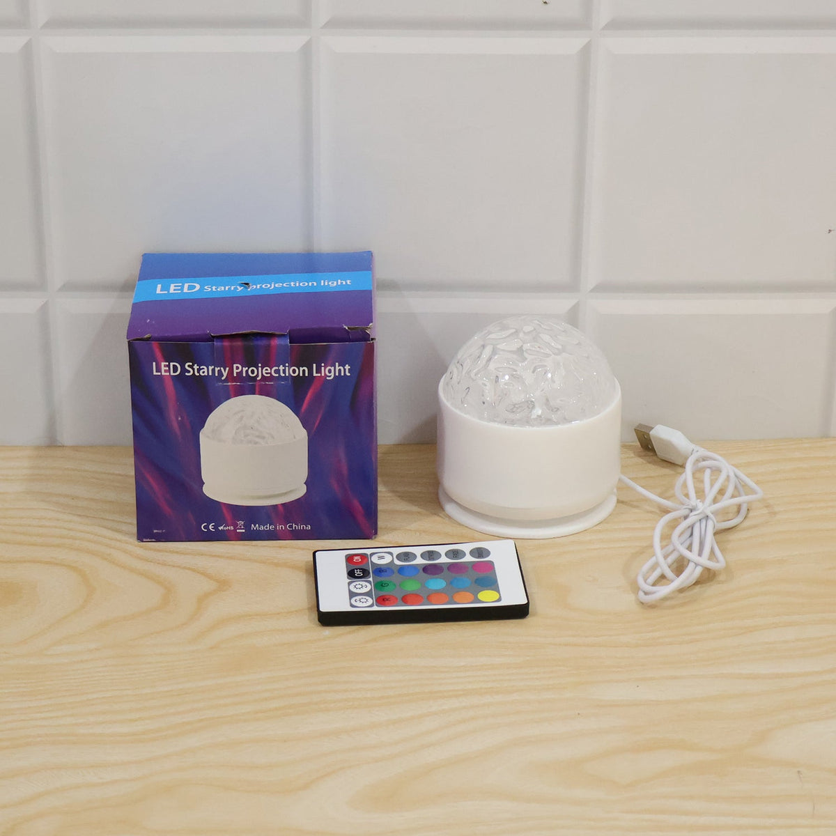 Led Starry Projection Night Light With Remote For Bedroom Ambient Decor (1 Set)