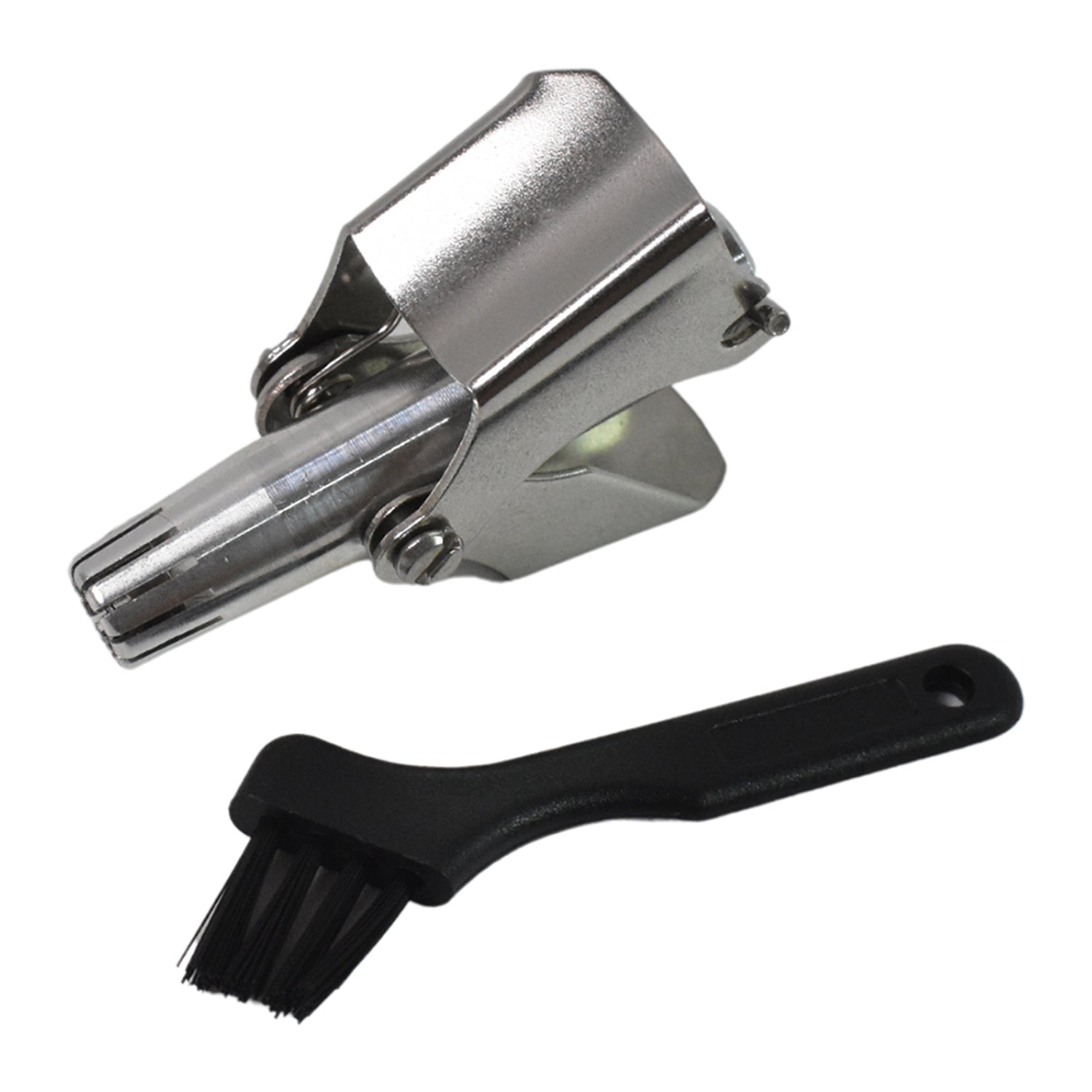 Nose hair clipper shown with plastic storage case