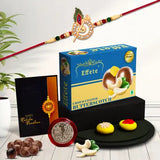 Swastik Rakhi – Gift Combo with Sweets & Card | Wukusy