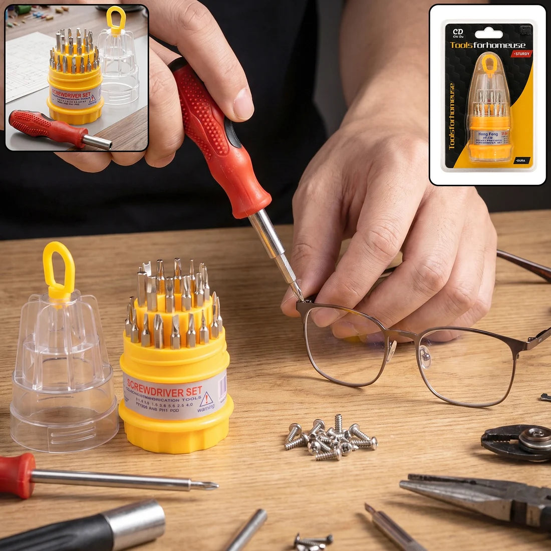31 In 1 Precision Screwdriver Set Multi Bit Repair Tool Kit With Case (1 Set)