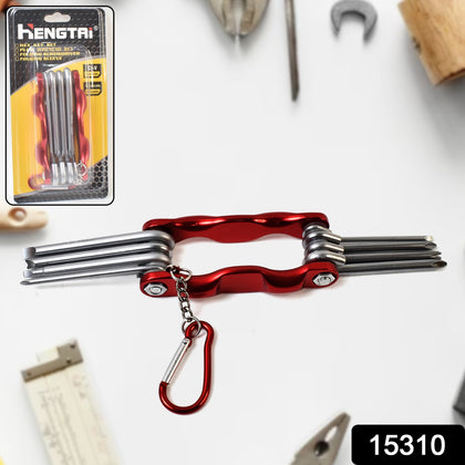 8-in-1 portable bike repair tool kit with wrench & screwdriver set