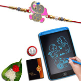 Car Rakhi Combo Gift Set for Kids with LCD Writing Tablet