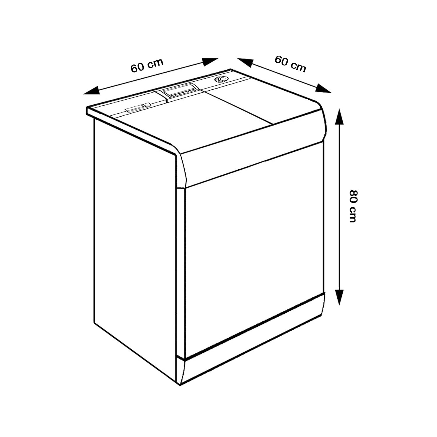 Waterproof washing machine cover showing full fit