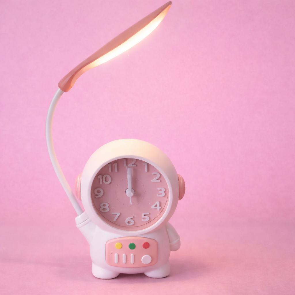 Astronaut Table Lamp illuminating a child's study area