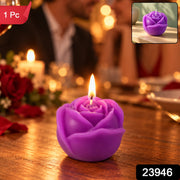 Rose Flower Shaped Decorative Wax Candle For Home And Table Decor (1 Pc)