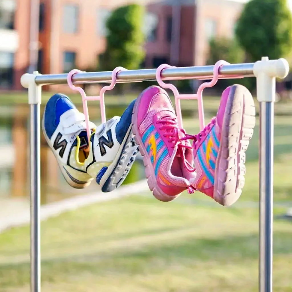 Multi-function shoe organizer holding several pairs of footwear