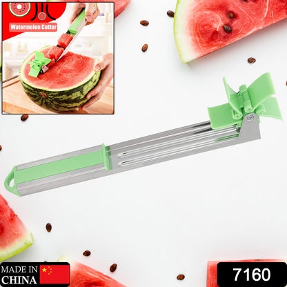 Stainless Steel Watermelon Cutter – Washable Windmill Slicer & Peeler for Easy Use