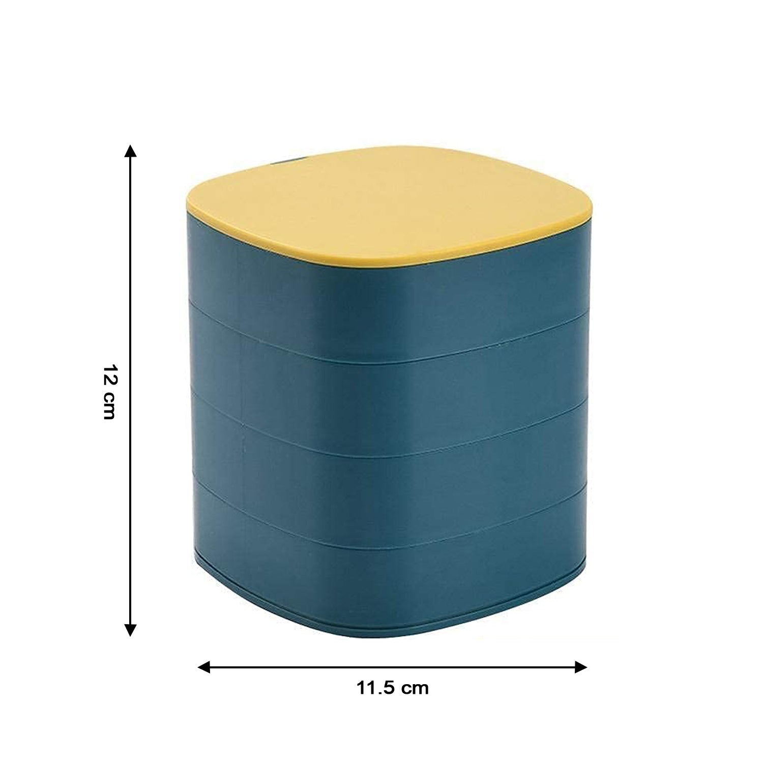 Jewelry box compact multi-layer rotating design for rings and earrings
