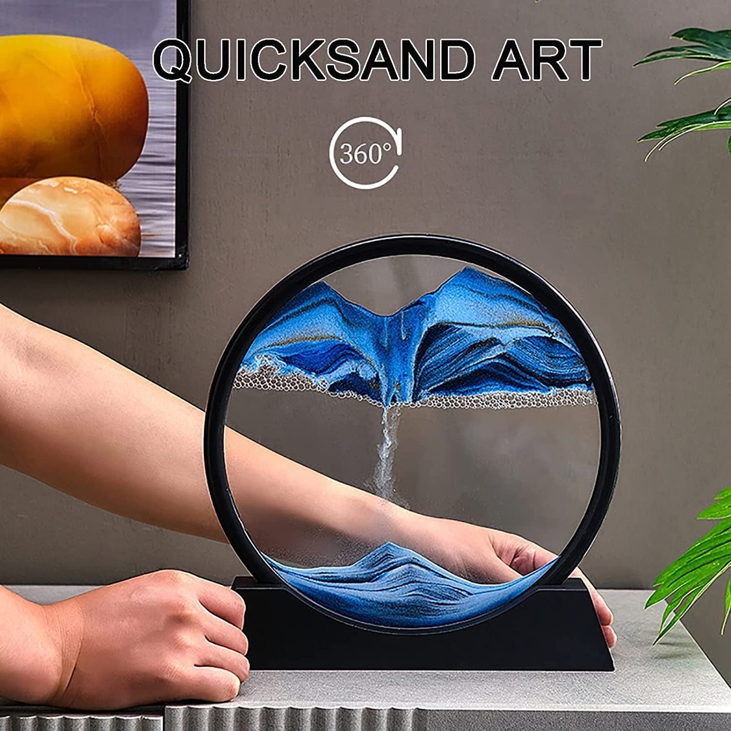3D Moving Sand Art Frame – Liquid Motion Deep Sea Sandscape for Home & Office Decor (1 Pc)