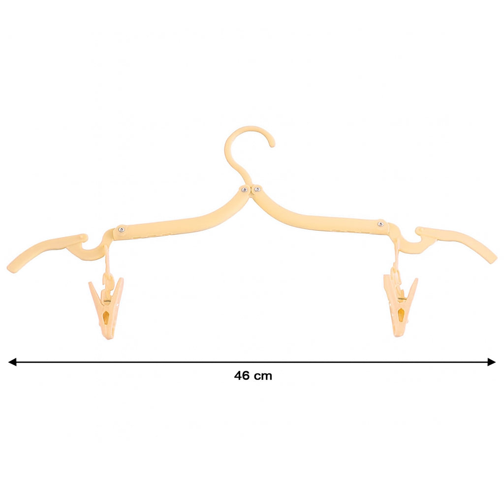 Hand demonstrating the folding mechanism of the adjustable hanger