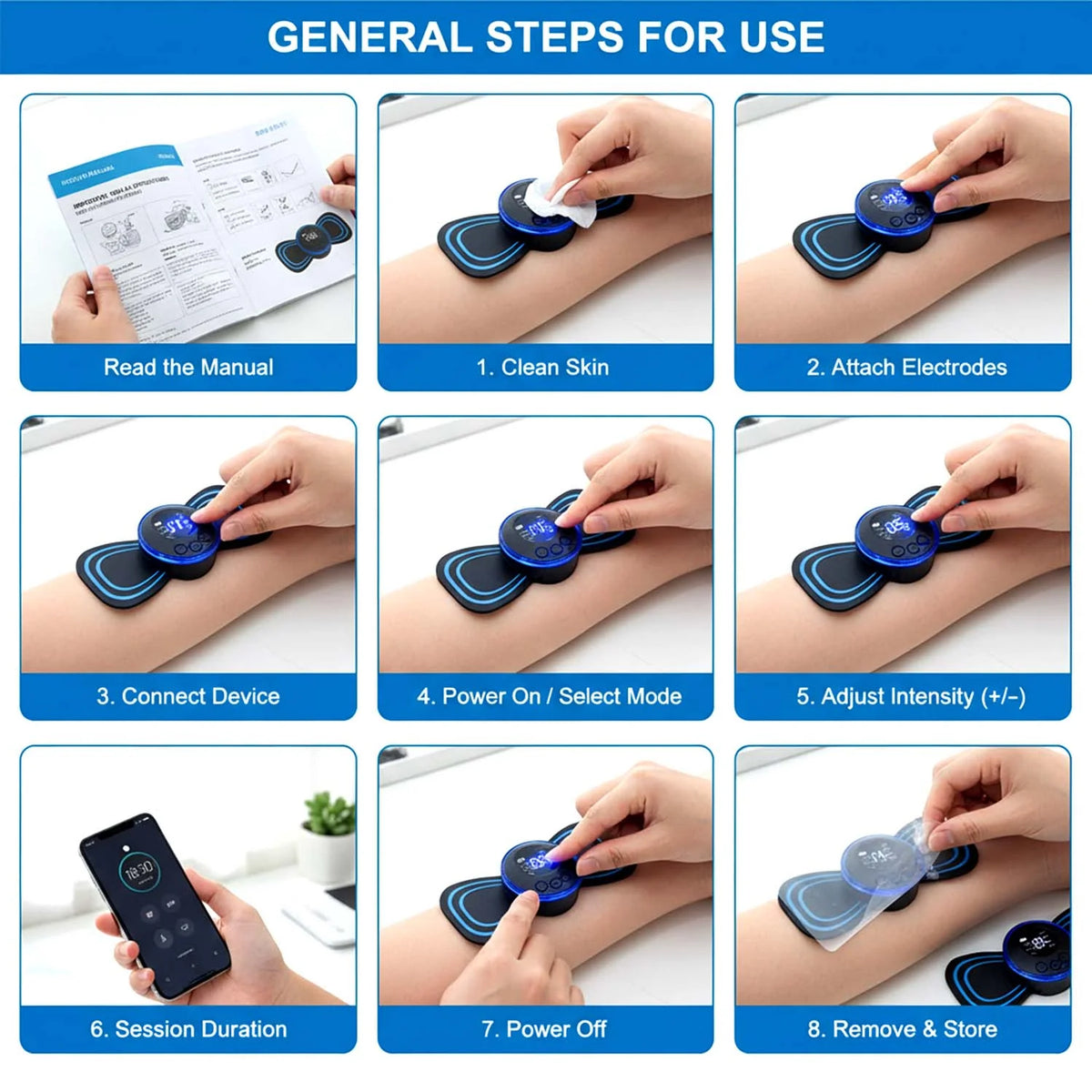 Portable USB Electric Neck Massager - EMS Lymphatic Drainage