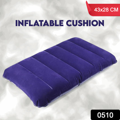 510 Velvet Air Inflatable Travel Pillow in Blue - front view