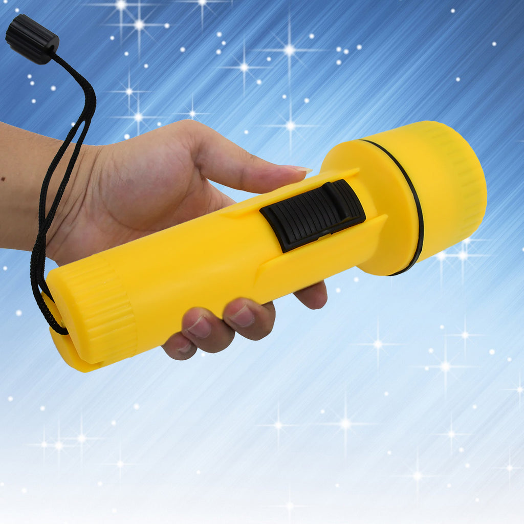 Detail of the power button and grip on the LED flashlight