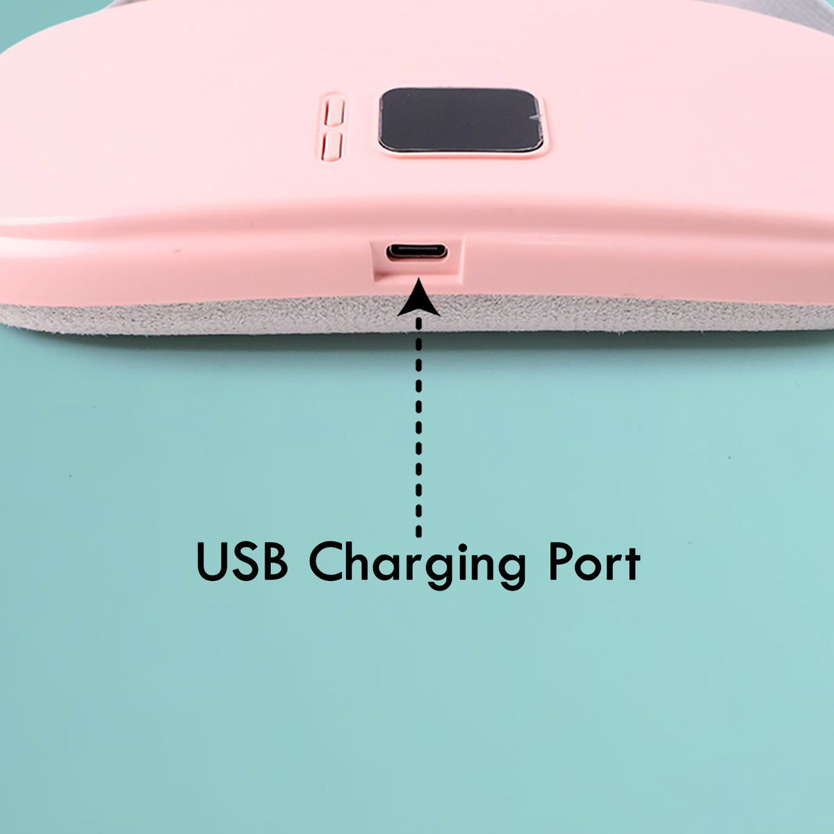 Side view of the portable heating belt.