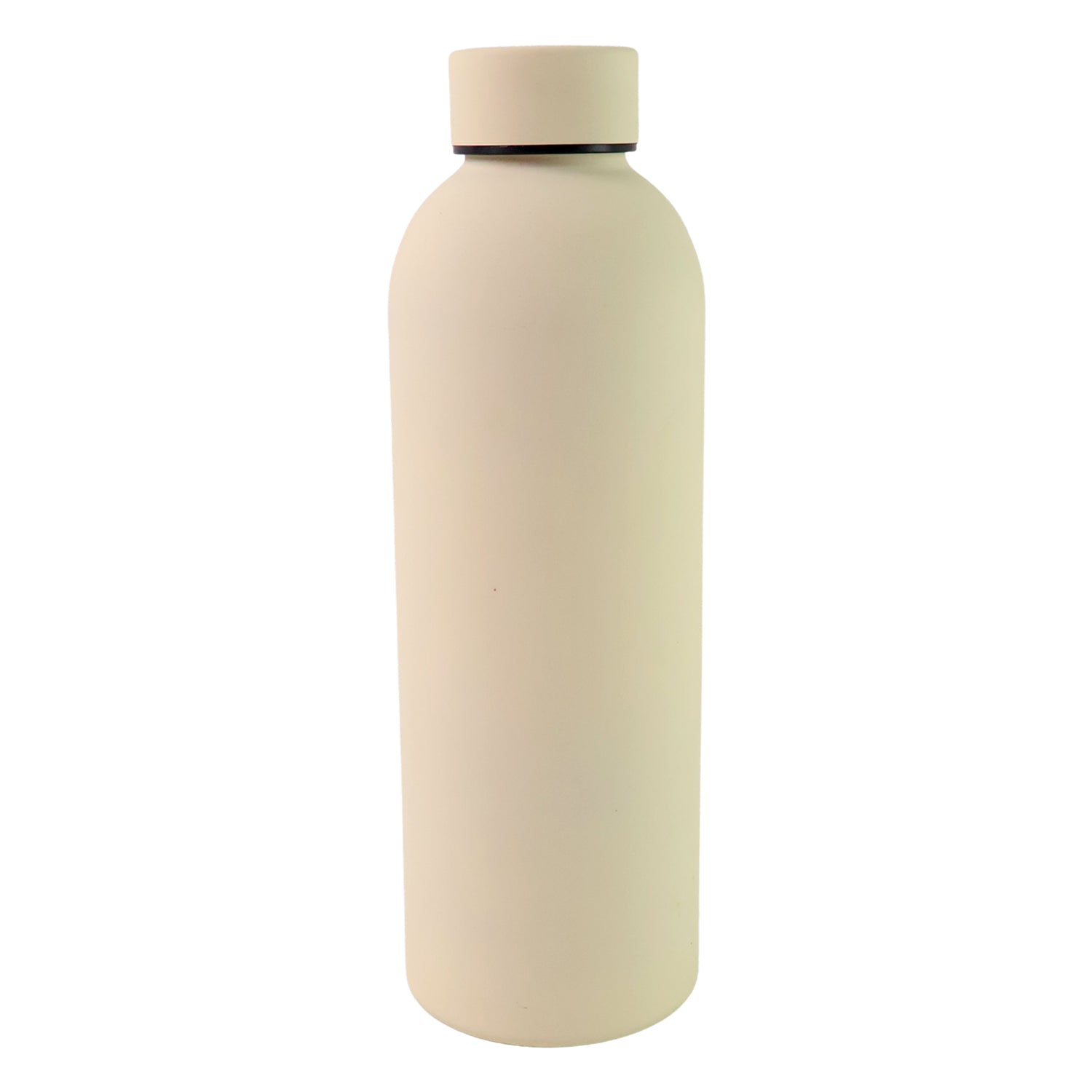 Insulated water bottle keeping drinks hot & cold, close-up