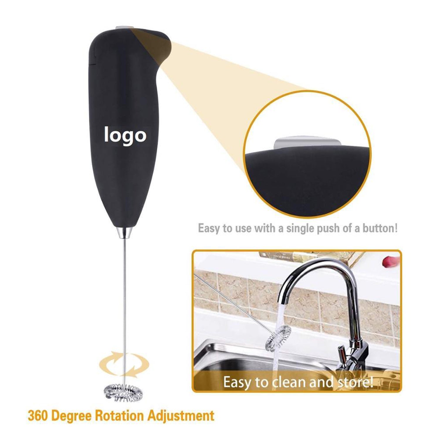 Electric Hand Blender – Variable Speed with Turbo, Stainless Steel Blades