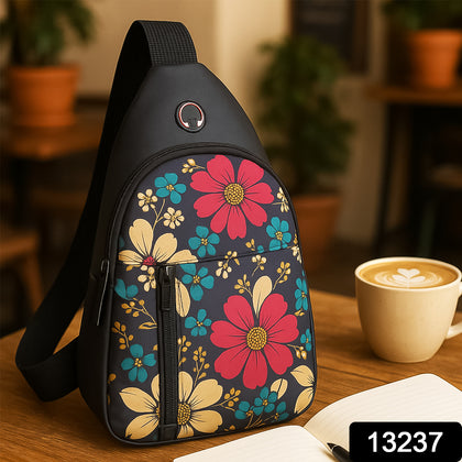 Waterproof USB charging sling travel bag front view