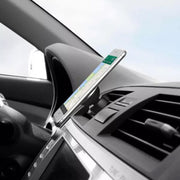Diagram demonstrating how to attach metal plate to a smartphone for holder