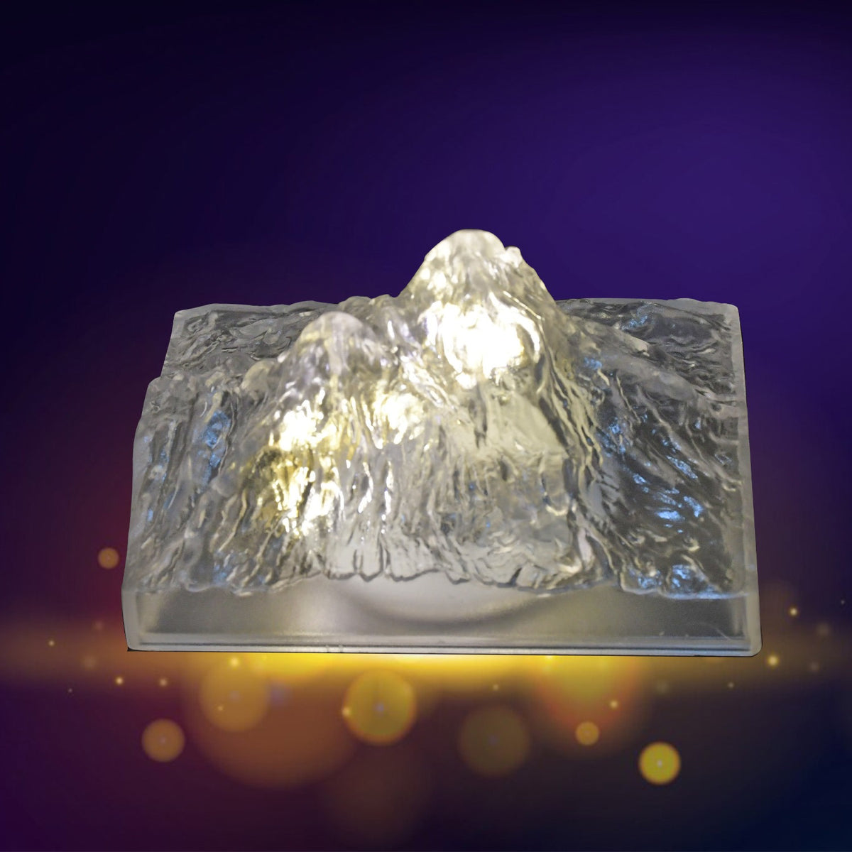 Side view of the flameless LED Mountain Light