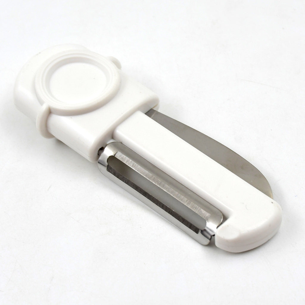 The Dual-use Knife Peeler with its protective case, highlighting its portability and safe storage.