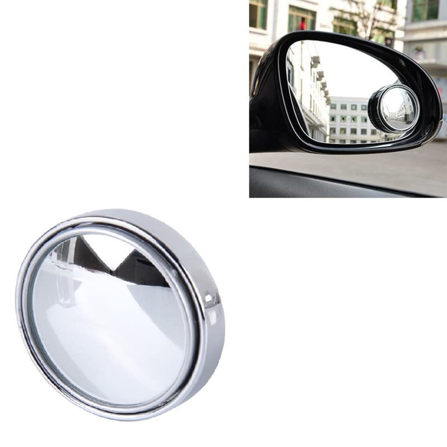 360degree Blind Spot Round Wide Angle Adjustable Convex Rear View Mirror (Pack Of 2)