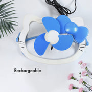 Hello Kitty USB Desktop Fan showing front view & propeller