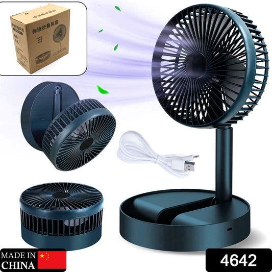 Telescopic Electric Desktop Fan – Height Adjustable, Foldable & Portable Table Fan for Travel & Office (Battery Not Included)