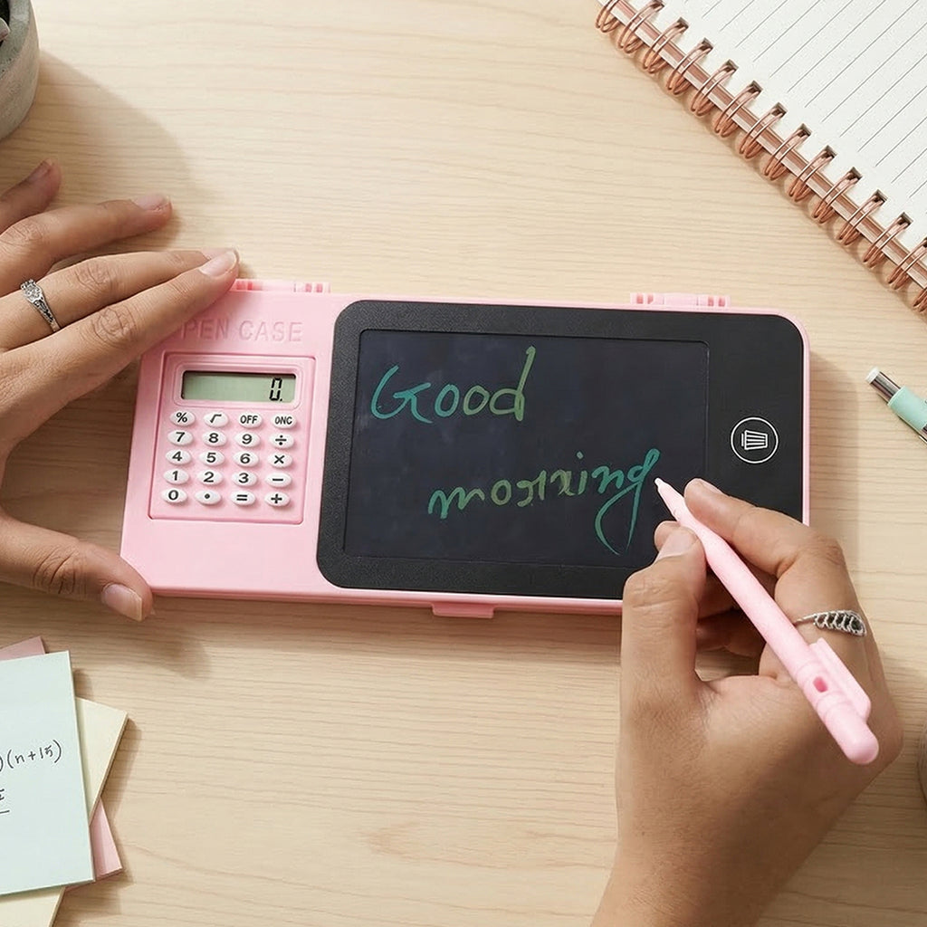 Side view of LCD writing tablet pencil case