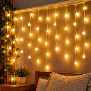 Warm White Bulb Curtain String Lights For Home Decoration (10 Mtr Approx)