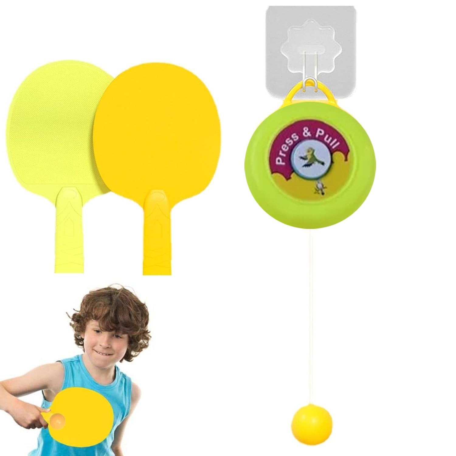 Portable Hanging Table Tennis Trainer – Indoor Self Training Set with 3 Balls