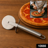 Premium Stainless Steel Pizza Cutter Wheel - Sharp Blade & Ergonomic Handle