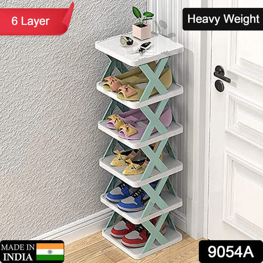 6-Layer Foldable Shoe Rack – Adjustable Plastic Storage Cabinet for Home & Office, Space-Saving Organizer