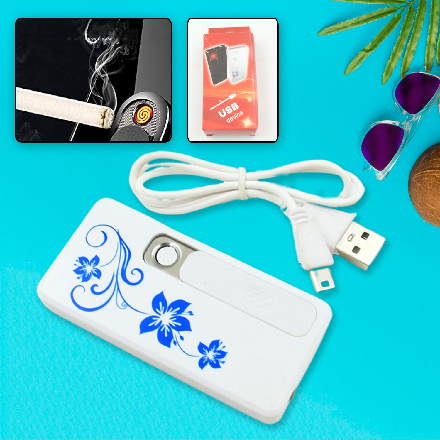 8882 Stylish Electric Usb Lighter For Men  Women Regular Cigarettes Portable Usb Rechargeable Flameless Coil Slim Cigarette Lighter With Charging Cable Windproof E Lighter Lighter For Smoking (1 Pc )