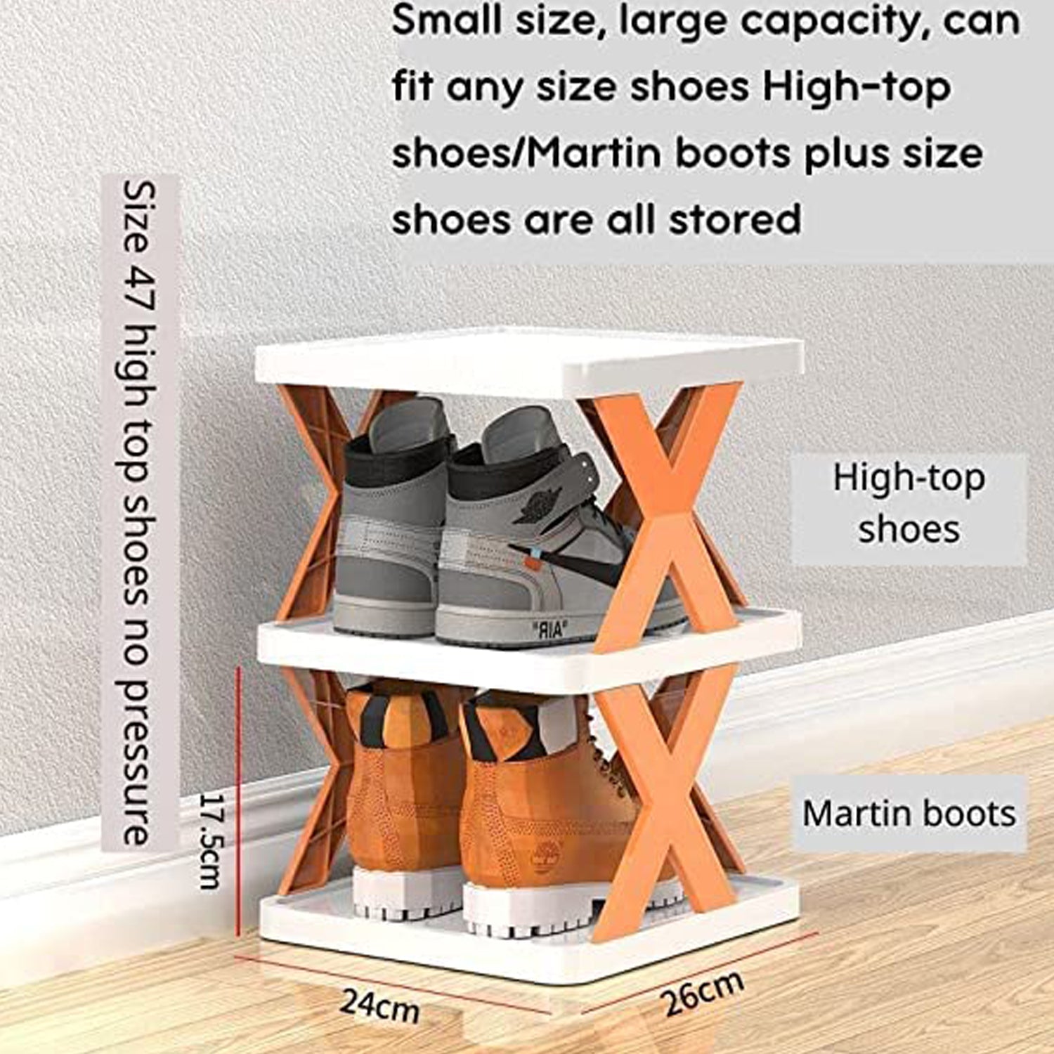 6-Layer Foldable Shoe Rack – Adjustable Plastic Storage Cabinet for Home & Office, Space-Saving Organizer