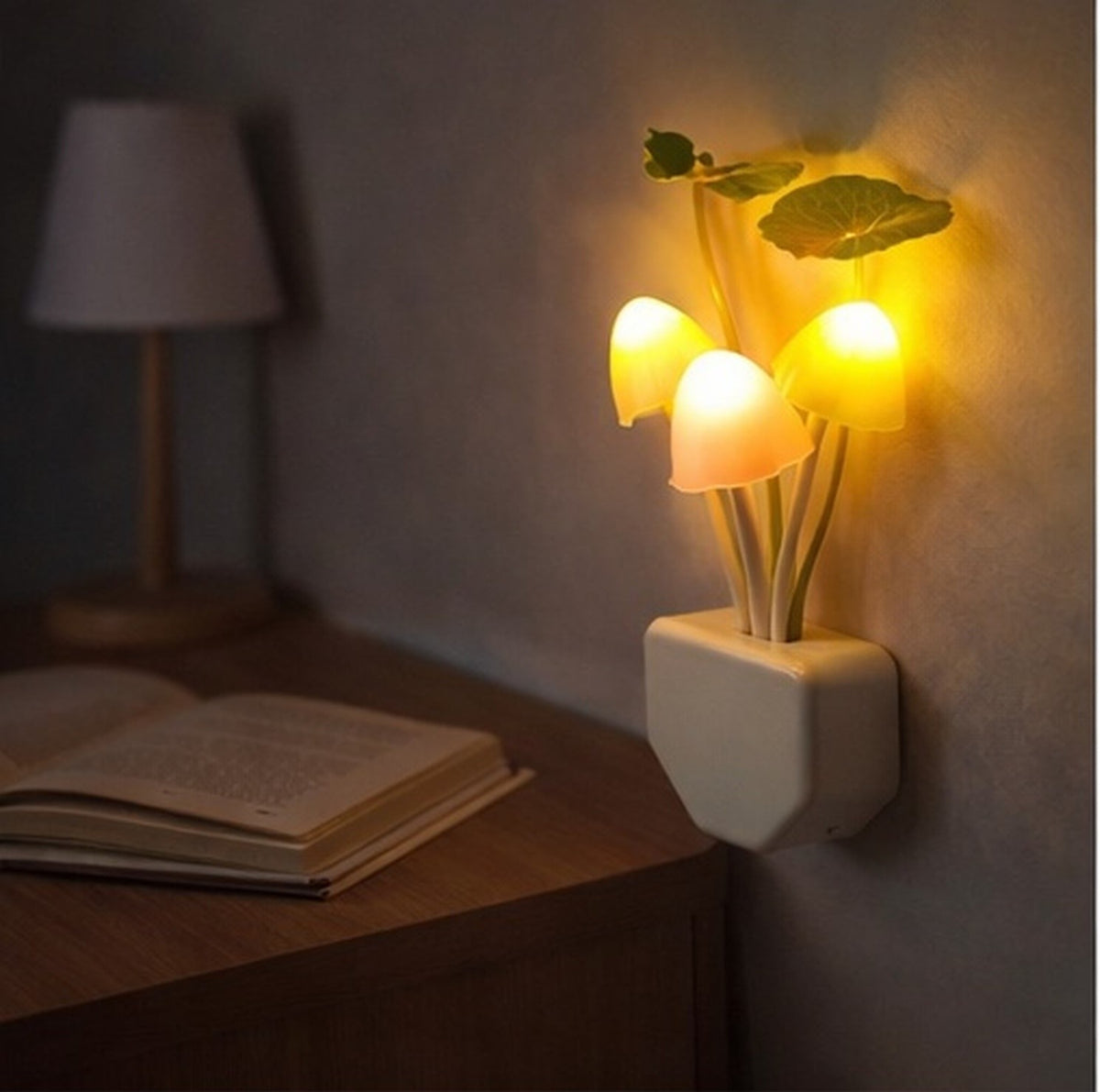 Decorative LED mushroom lamp with gentle illumination