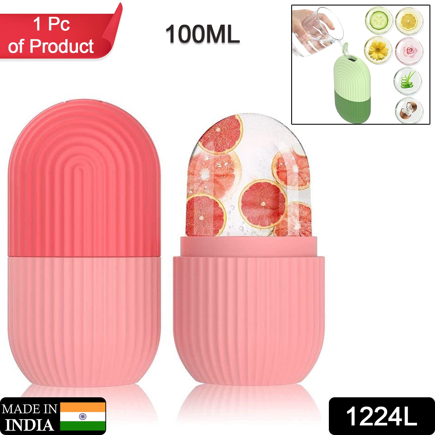 Beauty Ice Roller for Face & Eyes – Reusable Facial Massager for Glowing Skin & Puffiness Relief