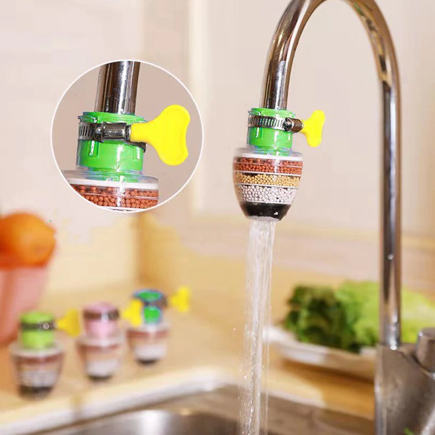 Water Faucet Purifier Filter – 6-Layer Upgrade Cartridge with Universal Interface