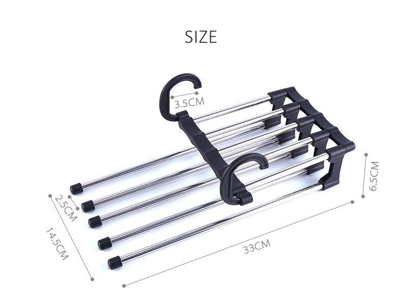 Adjustable Trouser Pants Hanger Organizer – Space-Saving Wardrobe Rack