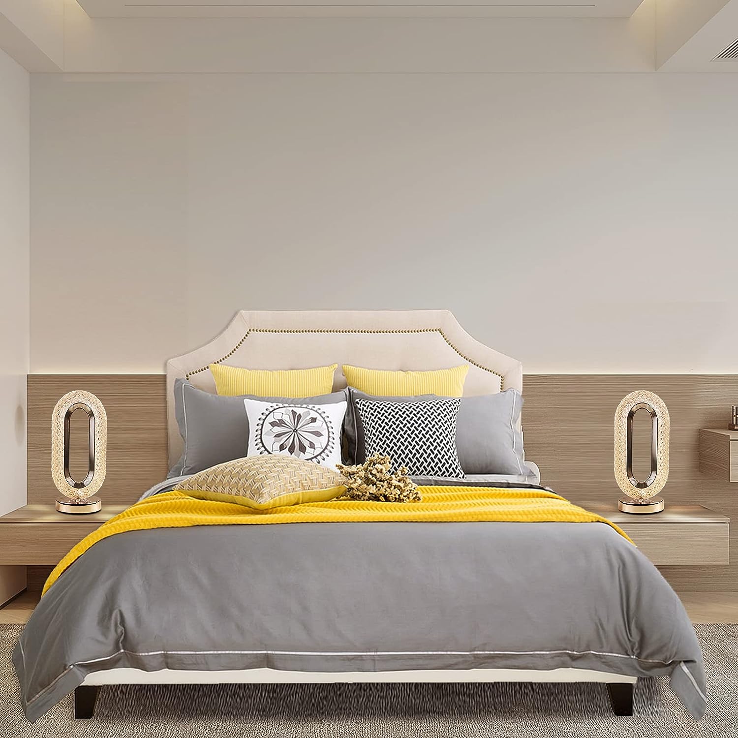 LED Crystal Table Lamp – Touch Control, USB Rechargeable, 3-Way Dimmable Decorative Bedside Night Light