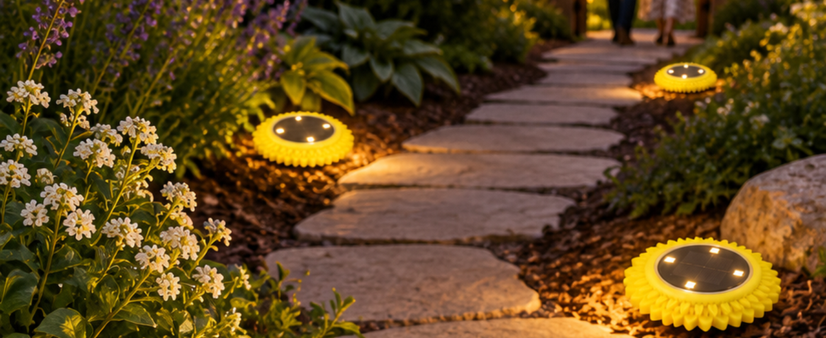 4 Pack LED Solar Ground Lights Waterproof Outdoor Pathway — A+ features