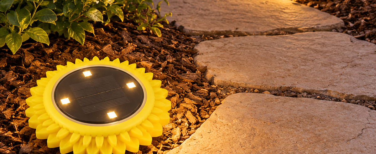 4 Pack LED Solar Ground Lights Waterproof Outdoor Pathway — A+ details