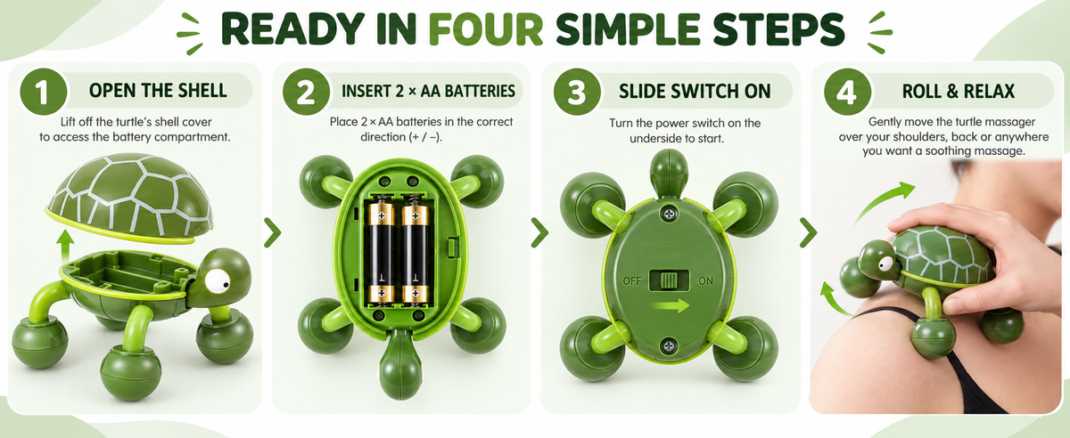 Turtle body massager — How to use