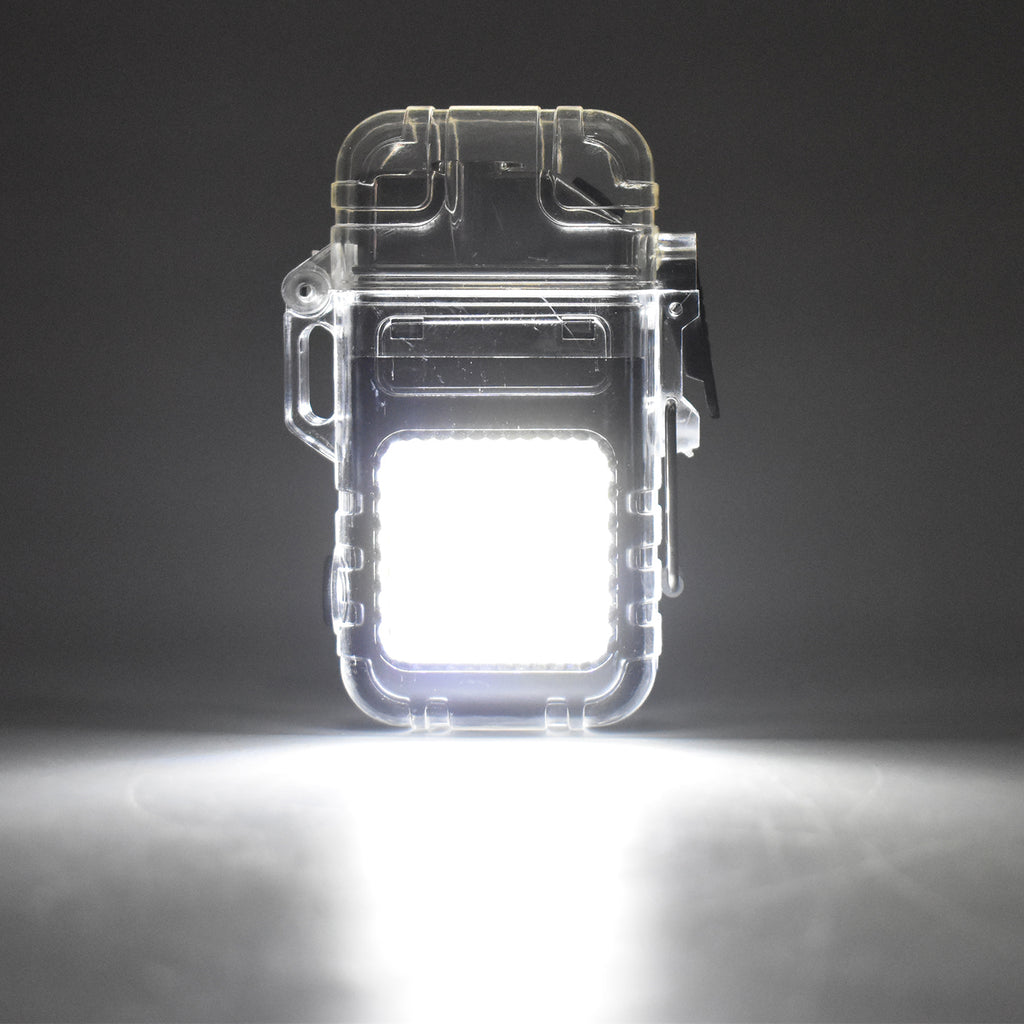 Portable 2-in-1 electric lighter and flashlight keychain