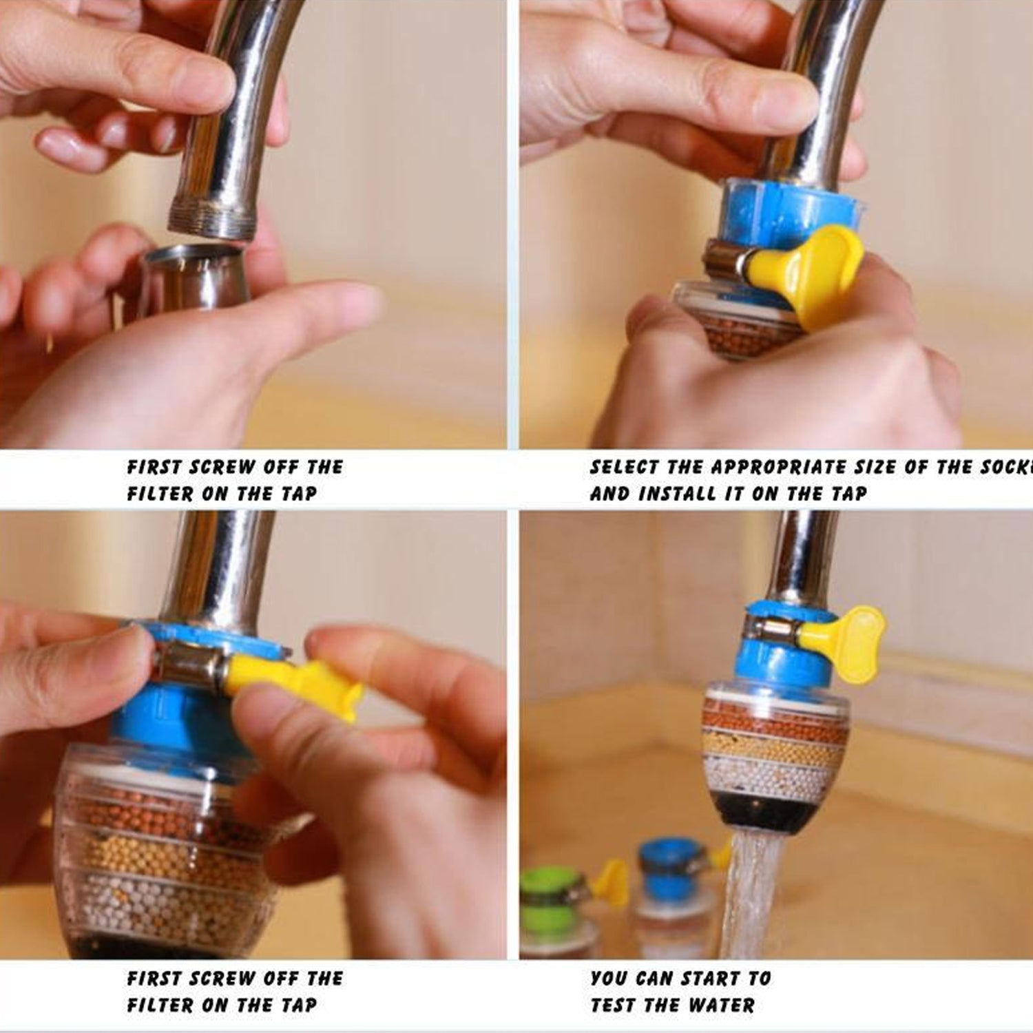 Water Faucet Purifier Filter – 6-Layer Upgrade Cartridge with Universal Interface