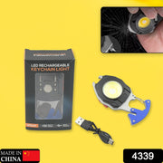 Rechargeable LED keychain flashlight with 6 lighting modes