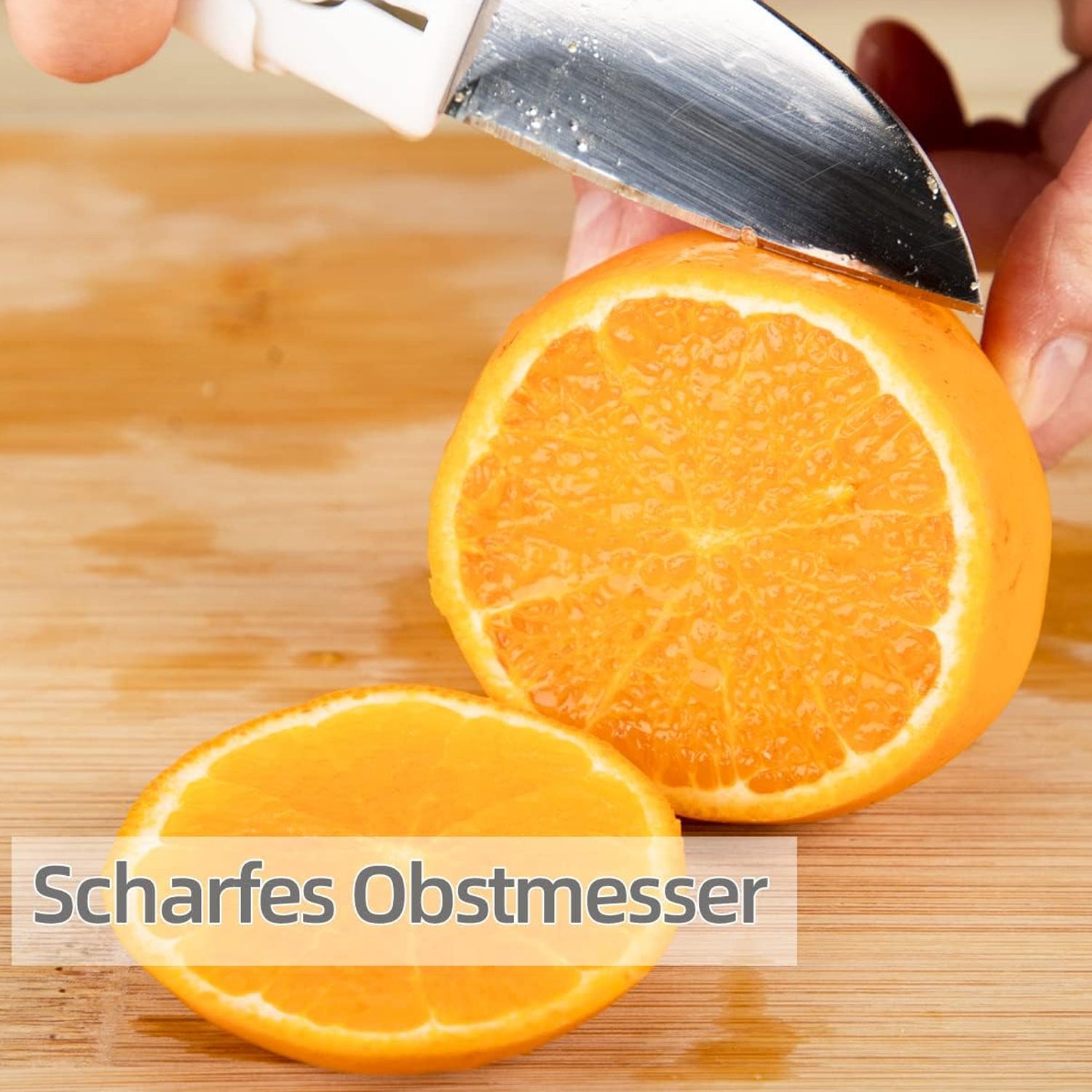 Close-up of the knife blade side of the Dual-use Knife Peeler, featuring sharp stainless steel.
