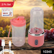 Portable USB juicer blender with water bottle cup and fresh fruit