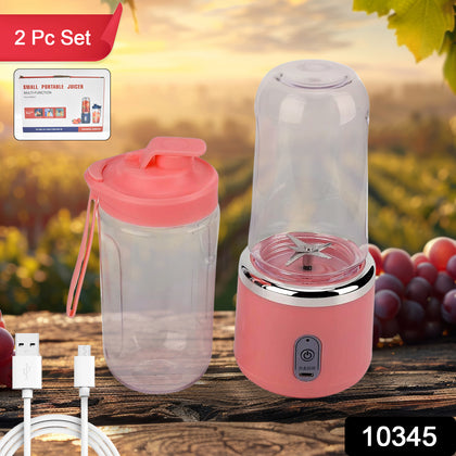 Portable USB juicer blender with water bottle cup and fresh fruit